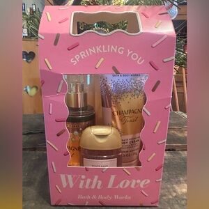 Bath & Body Works Champagne Toast Set -Body Cream, Sanitizer, Fragrance mist~New